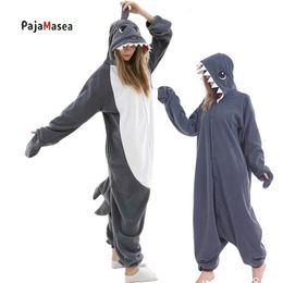 Womens Sleepwear PAJAMASEA Funny Men Grey Shark Cartoon Pyjamas Animal Onesie Adults Women Men Couple OnePiece Cosplay Costume Raccoon Kigurumi 231213