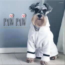 Dog Apparel PawPaw Bathrobe For Dogs Luxury Trendy Hoodie Jacket Flannel Winter Sleepwear Fashion Puppy Cloth Schnauzer Bichon ToyPoodle