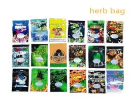 35g tobacco wee empty package bag polyester bags with plastic seal cartoon transparent film window Runtz random patterns6231686