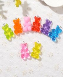 whole 2030mm 20pcs resin gummy bear candy big size necklace charms very cute keychain pendant necklace pendant for DIY decora7217749