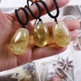 Pendant Necklaces Yellow Quartz Tumbled Stone Necklace Citrines Crystal Brazil Stones Jewellery Wholesale