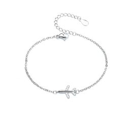 Charm Bracelets A Girl039 Original Design Paper Airplane Chain Inlaid Zircon Adjustable Bracelet For Women Bangle Jewelry4048814