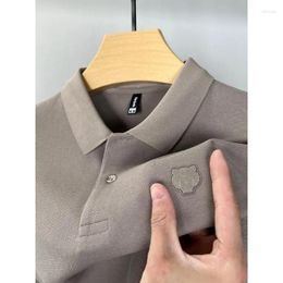 Men's Polos Cotton Polo Shirt For Luxury Long Sleeved Business And Leisure Trendy Korean Loose Spring Autumn Brand Top