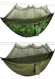 Camp Furniture Portable Outdoor Camping Tent Hammock With Mosquito Net Canopy Parachute Hanging Bed Hunting Nylon Sleeping Swing H6533313