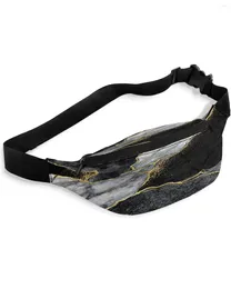 Waist Bags Abstract Black And White Marble Packs For Women Waterproof Outdoor Sports Bag Unisex Crossbody Shoulder