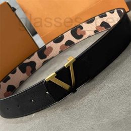 Belts Designer Trend Personality Unisex Colour Buckle Letter Men Belt Double Sided Leopard Print High Quality Leather LZ3I