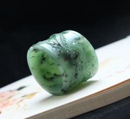 100 real jade handmade dragon hetian green jade ring male and female jade ring gift rings brand mens rings5102886