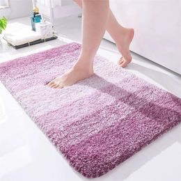 Carpets OLANLY Bathroom Rug Mat Soft Thick Absorbent Luxury Microfiber Bath Rugs Non-Slip Plush Carpet Bath Mats For Floor Shower 231212