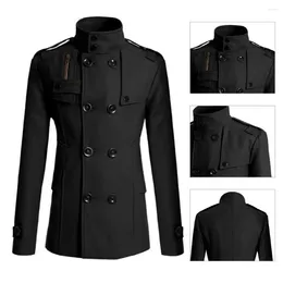 Men's Trench Coats Fabulous Men Coat Wear-resistant Long Sleeve All Match Stand Collar Fall