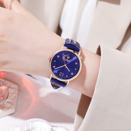 Women's Fashion Night Glow Love Colorful Diamond Quartz Watch Women's Diamond Inlaid Calendar Watch