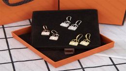 Stone Earrings Fashion Bag Design for Lady Woman Ear Studs Womens Party Gift Eardrop 3 Colour Top Quality5404367