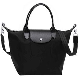 Shopping Bags 2021 Women genuine leather foldable waterproof nylon Horse bags bolsas messenger shoulde tote bag 2021 brand Bolsas 234v