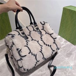 Designer -bag 30 22cm Pillow shape women's Large-capacity handbag Classic Printing Black and Grey white fashion Boston