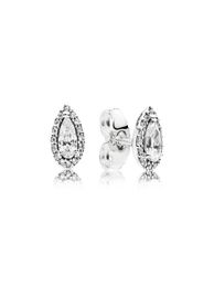 CZ Diamond Stud Earrings for Women Luxury Jewelry with box for P 925 Sterling Silver Tear drop Wedding Earring Set 57 M25254555