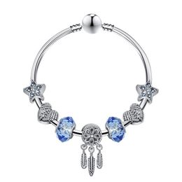 Charms fit for Bracelets Blue Star Beads Dream Catcher Dangle Pendant Bangle love Bead Diy Wedding Jewellery Accessories2348