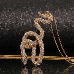 New designed Viper Pendant luxurious necklace Micro inlays diamonds Men Women Hip Hop Punk long Necklaces Designer Jewellery High qu254V
