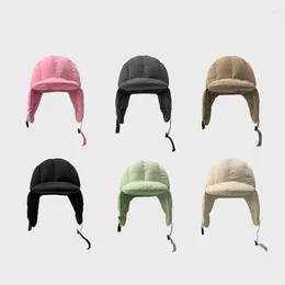 Berets Fashion Solid Color Hats Windproof Warm Ear Protection Designer Hat Women Men Winter Casual Outdoor Riding Skiing Bomber Caps