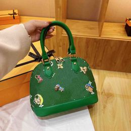 2024 Designer Handbag Speedy ALMA BB Shell Bag Luxury Women's Shoulder Bag Classic Handbag Leather Green Flower Print Handbag Crossbody Shopping Bag Multiple Colors