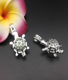 Pearl cage necklace pendant essential oil diffuser sea turtle provides silverplated 10pc plus your own pearl makes it more att4853808