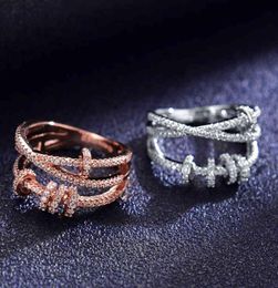 Selling Designer Ring Luxury Brand A 22 PM Classic Three Layer Diamond Rings 925 Silver Ring Accessories Fashion Jewelry Valen11834143617