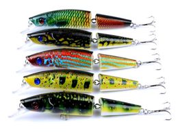 New PS Painted Laser Minnow Jointed Fishing bait 14cm 217g 3D Eyes Deep Diving 2 Segements Artificial lure Fishing Tackle1402473