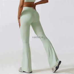 Women's Pants Capris Flare Leggings Yoga Pants Pocket Women High Waist Wide Leg Pants Women Gym Fitness Sports Black Flared Pant Latin Dance Trousers YQ231213