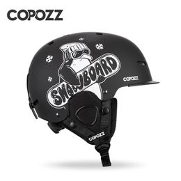 Ski Helmets COPOZZ Unisex Ski Helmet Certificate Half-covered Anti-impact Skiing Helmet For Adult and Kids Snow Safety Snowboard Helmet 231212