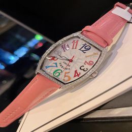 Women's quartz watch Barrel type Mueller color dreams Size 43 mm Set with diamonds Noble fashion watch290u