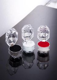 20pcs Rings Box Jewellery clear Acrylic wedding gift ring stud dust plug5060158