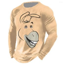 Men's T Shirts 3d Animal Printed Tshirt High Quality T-Shirt Men Long Sleeve Oversized Top Casual Clothes Male O-Neck Streetwear