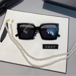 Summer high quality famous sunglasses oversized flat top ladies sun glasses chain women square frames fashion designer with packag2330