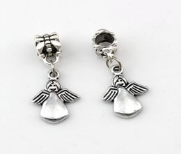100pcslot Dangle Antique silver Cute Angel Alloy Charm Beads For Jewellery Making Bracelet Necklace Findings 122x30mm2204555