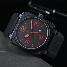 Fashion luxury designer BR Beller New mens Wristwatches Sport Rubber Strap Men Automatic Platform Hot Selling Fully Mechanical Men's Watch Waterproof CalendarC963