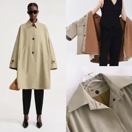 Women's Trench Coats Women Casual Long Sleeve Detachable Lining Midi Coat Elegant Lady All Match Turn-down Collar Single Breasted Jacket