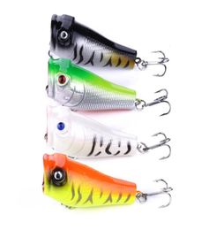 100pcs Popper Wobbler Fishing lure With 8 hooks floating Crankbait Artificial bait Popper Pesca carp pie 5cm 85g19914529757129