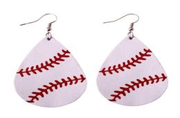 Personalised Baseball Leather Earrings Women Sports Neon Green Softball Teardrop Earrings Fashion Jewelry7351274