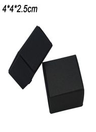 4x4x25cm Mini Black Kraft Paper Carton Paperboard Box Jewellery Earring Rings Display Package Cardboard Boxes Whole 50pcslot9236391