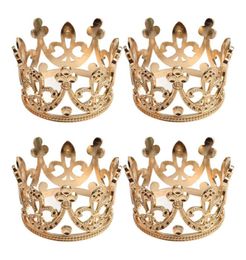 4pcs set Vintage Baroque Mini Flower Girls Crystal Rhinestone Crown Tiara Headdress Hair Accessories Gold C19022201281K8244490