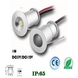 DHL 9PCS 1W 15mm Mini LED Downlight LED Under Cabinet Light Stair Lights Mini Recessed Spotlight White Red Blue Green284W