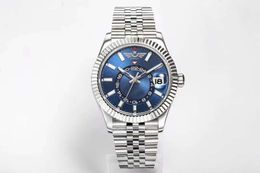 Top Maker Men Watch 42 mm 336934 Blue Dial Sapphire Glass Month Function ETA CAL.9001 9001 Movement Automatic Men's Wristwatches 904L Jubilee Bracelet