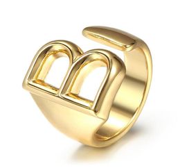 Wedding Rings Gold Colour Initial AZ Letter Ring For Women Girls Capital Signet Open Personalise Engagement Party Jewellery HGR681872390