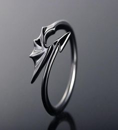 Cluster Rings Punk Style Titanium Brass Koakuma Little Devil Dragon Gothic Evil Vampire Open Ring Party Jewelry Accessories For Me7169527