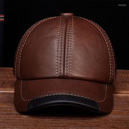 Ball Caps HL100 Aorice Brand Real Cow Skin Leather Baseball Hats Men's Genuine Cap Hat299q