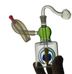 COLOR Water Bong pyrex glass oil burner pipes thick Clear pipe small Bubbler Bong MiNi Oil Dab Rigs for Smoking Hookahs