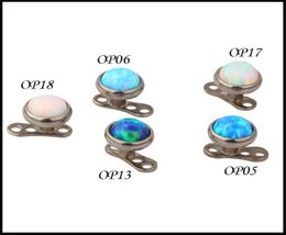 100 Titanium G23 Piercing Jewellery Opal Stone Top Anchor body Jewellery attachmentsjewelley Micro Skin Diver Dermal4973578