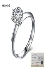 With Cericate Luxury Solitaire 2 0ct Zirconia Diamond Ring 925 Solid Silver 18K White Gold Wedding Rings for Women CR168203F234L2985645