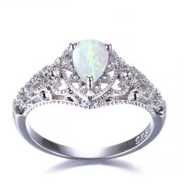 5 Pcs Luckyshine s925 Sterling Silver Women Opal Rings Blue White Natural Mystic Rainbow Topaz Wedding Engagemen Rings #7-10215p