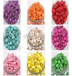 Skull Turquoise Gemstone Loose Beads Charms Skull Bead Fit Diy Handcraft 12mm mix 1000pcs9961289