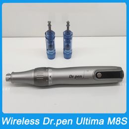 Professional Wireless Dr pen Ultima M8S Derma Pen with 2Pcs 18 Pins Needles Meso Therapy Beauty Machine Microneedle MTS Therapy Anti Backflow Micro Dermapen