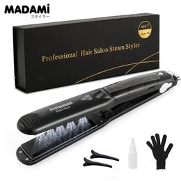 Hair Straighteners Steam Hair Straightener Professional Ceramic Vapor Flat Iron 450 Fast Heat Argan Oil Treatment Hair Care Tools 231211